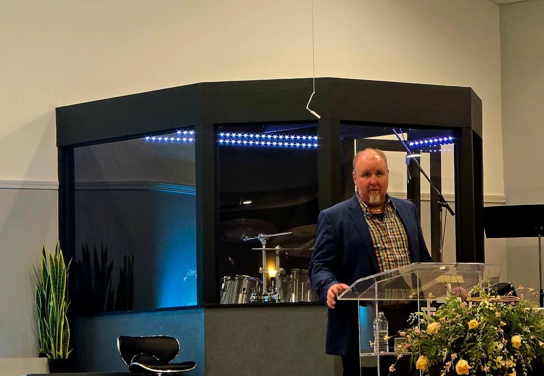 Pastor Michael sharing a message at Pike County Assembly of God
